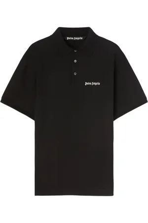 Palm Angels Top, Herre, Sort, S, Bomuld, Polo Shirt med Spread-krave