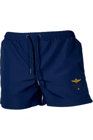 Aeronautica Militare Badetøj, Herre, Blå, XL, Blåt broderet logo herre badetøj