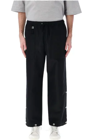 Comme des Garçons Bukser, Herre, Sort, M, Uld, Sort Buttoned Loose Fit Bukser