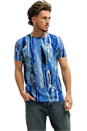 Carlo Colucci Top, Herre, Blå, S, Uld, Stilfuldt Herre T-shirt Lyseblå