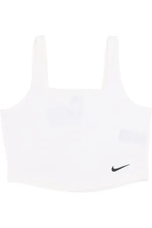 Nike Top, Dame, Hvid, M, Bomuld, Sporty Tanktop med Swoosh-logo