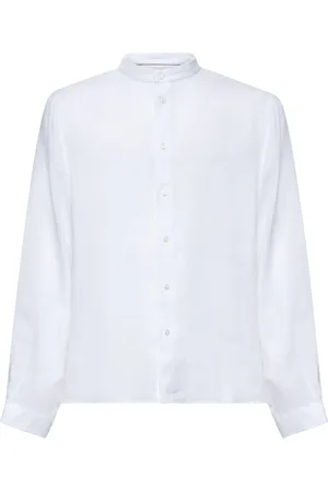Brunello Cucinelli Skjorte, Herre, Hvid, M, Uld, Hvid Stilfuld Skjorte