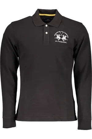 La Martina Top, Herre, Sort, M, Langærmet polo skjorte sort