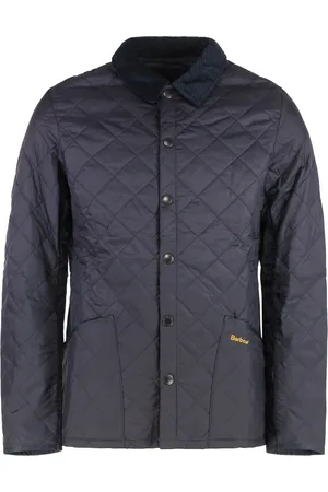 Barbour Jakke, Herre, Blå, S, Uld, Quiltet jakke med corduroy krave