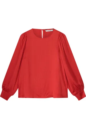 Summum Woman Bluser & Skjorter, Dame, Rød, S, Silkeblød Langærmet Top