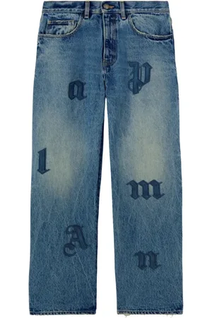 Palm Angels Jeans, Herre, Blå, W32, Logo Patch Pakke med 5