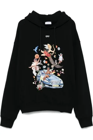 OFF-WHITE Sweathshirts & Hoodies, Herre, Sort, L, Bomuld, Fresco Car Skate Hoodie