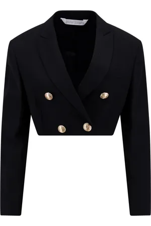 Palm Angels Jakke, Dame, Sort, 2XS, Polyester, Sort Dobbeltknappet Blazer