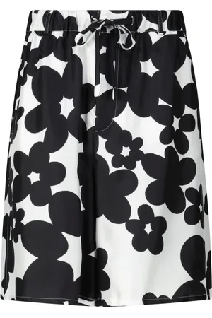Marni Shorts, Herre, Sort, M, Blomstrede Silkeshorts