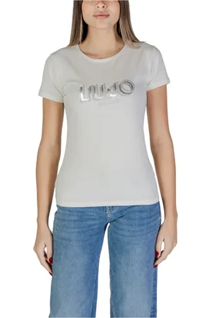 Liu Jo Top, Dame, Hvid, L, Bomuld, Hvid Kortærmet Rundhalset T-shirt