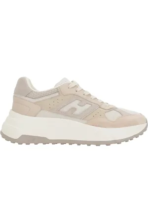 Hogan Sko, Dame, , 37 EU, Læder, Low-Top Sneakers med Naturlige Detaljer