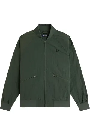 Fred Perry Jakke, Herre, Grøn, M, Polyester, Tekstureret Tennis Bomber Jakke