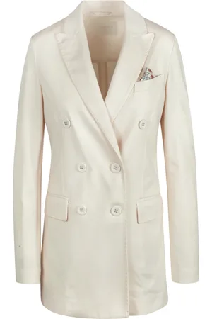 Circolo Frakke, Dame, , XS, Bomuld, Dobbeltbrystet Bomuldsblazer med Revers