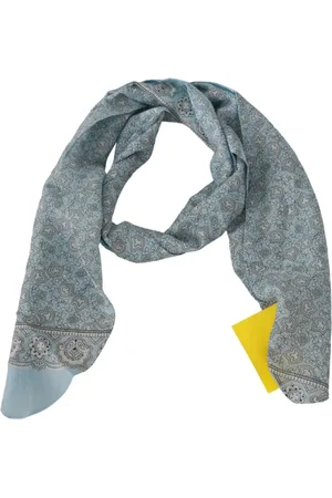 ERMANNO SCERVINO Tilbehør, Dame, Blå, ONE SIZE, Silke Bandana Wrap Tørklæde