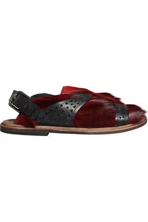 Dolce & Gabbana Sko, Herre, Sort, 43 EU, Læder, Gazelle Hår Læder Sandaler Sko