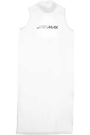 Nike Kjole, Dame, Hvid, XS, Uld, Ærmeløs lang kjole med logo print