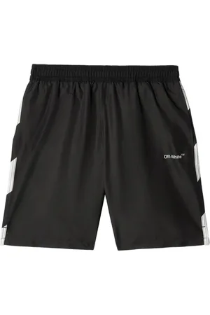OFF-WHITE Badetøj, Herre, Sort, S, Uld, Diagonal Logo Badeshorts