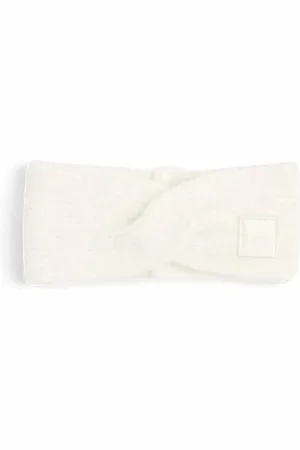 Calvin Klein Tilbehør, Dame, Hvid, ONE SIZE, Uld, Patch Twisted Hovedbånd