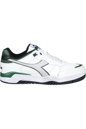 Diadora Sko, Herre, Hvid, 42 EU, Læder, Hvide/Grønne Læder Snøresko
