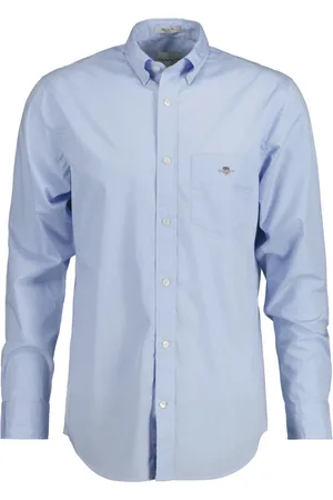 GANT Skjorte, Herre, Blå, S, Bomuld, Regular Poplin Skjorte