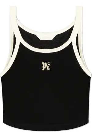 Palm Angels Top, Dame, Sort, M, Bomuld, Cropped Top