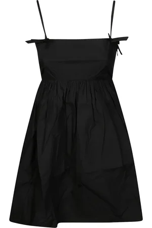 Ganni Kjole, Dame, Sort, M, Bomuld, Poplin Strap Kjole