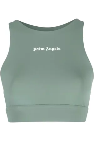 Palm Angels Sport, Dame, Grøn, M, Uld, Sporty Crop Top