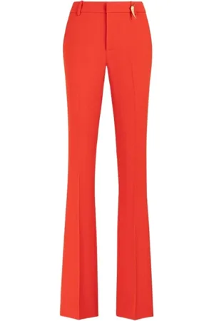 Roberto Cavalli Bukser, Dame, , 2XL, Uld, Tiger Tooth Flared Bukser