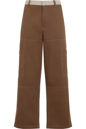 OFF-WHITE Bukser, Herre, Brun, M, Bomuld, Stilfulde Brune Bomuldsbukser
