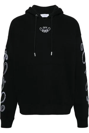 OFF-WHITE Sweathshirts & Hoodies, Herre, Sort, M, Bomuld, Bandana Arrow Popover Hoody