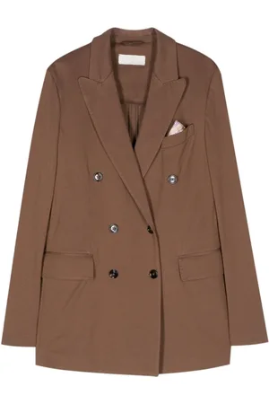 Circolo Jakke, Dame, Brun, XL, Bomuld, Pocket-square Blazer