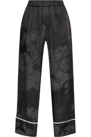 OFF-WHITE Bukser, Dame, Sort, XS, Satin, Jacquard Bukser