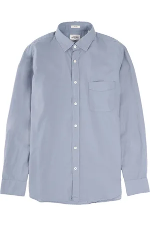 HARTFORD Skjorte, Herre, Blå, XL, Bomuld, Slim-fit Bomuldsskjorte med Brystlomme