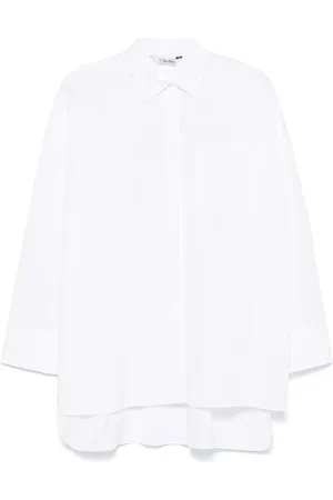 Max Mara Bluser & Skjorter, Dame, Hvid, S, Bomuld, Skjorte i bomuld med lige linje