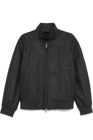 Fendi Jakke, Herre, Grå, M, Præget Kashmir Mode Stil