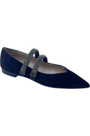 Prosperine Sko, Dame, Sort, 36 EU, Læder, Velour Dobbeltrem Ballerina Sko