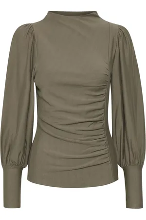Gestuz Bluser & Skjorter, Dame, Grøn, S, Uld, Stilfuld Bluse til Kvinder