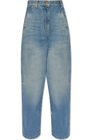 Palm Angels Jeans, Dame, Blå, W26, Bomuld, Jeans med logo