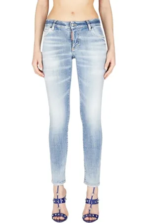 Dsquared2 Jeans, Dame, Blå, 2XS, Bomuld, Jennifer Skinny Stretch Bomuld Jeans