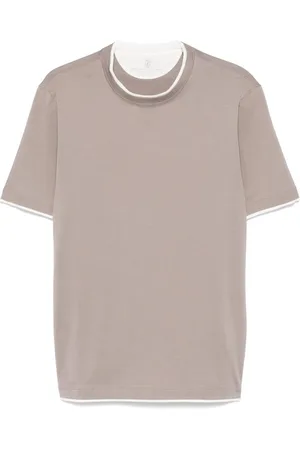 Brunello Cucinelli Top, Herre, Grå, S, Bomuld, Crew Neck T-shirt
