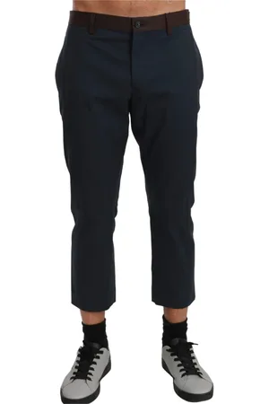 Dolce & Gabbana Bukser, Herre, Blå, XL, Bomuld, Elegant Strimmel Casual Bukser