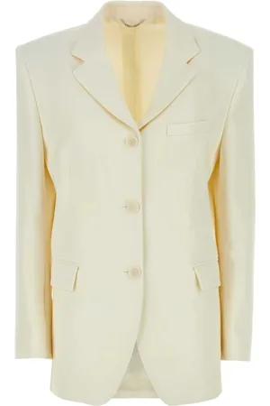MAGDA BUTRYM Jakke, Dame, Hvid, S, Uld, Elfenbensfarvet uldblanding oversize blazer