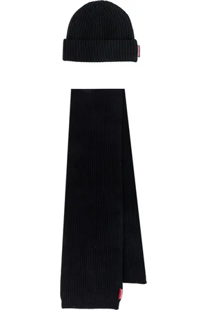 Dsquared2 Tilbehør, Herre, Sort, ONE SIZE, Uld, Hyggeligt Uldtørklæde og Hat Sæt - Sort Aw23