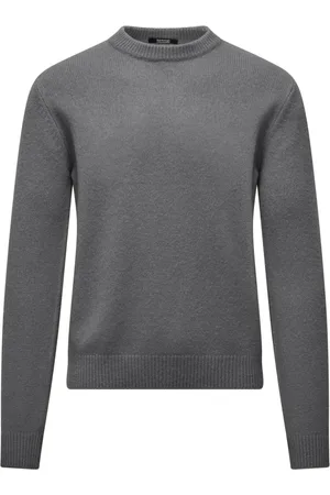 Bomboogie Strik, Herre, Grå, XL, Uld, Blød uld rund hals sweater