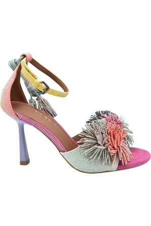 Kurt Geiger Sko, Dame, Flerfarvet, 39 EU, Uld, Røde Blonder Flade Sko Elegant Stil