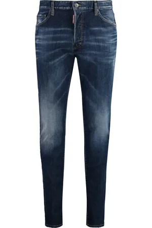 Dsquared2 Jeans, Herre, Blå, XL, Uld, Stilfulde Cool-Guy Jeans med Logo Nitter