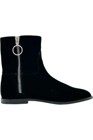 OFF-WHITE Sko, Herre, Sort, 43 EU, Læder, Ruskindslæder Støvler med Side Lynlås
