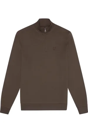 Lyle & Scott Sweathshirts & Hoodies, Herre, Brun, M, Bomuld, Tonal Eagle Quarter Zip Sweat