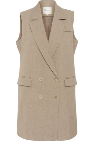 My Essential Wardrobe Jakke, Dame, , S, Uld, Klassisk Vest Sepia Tint Melange
