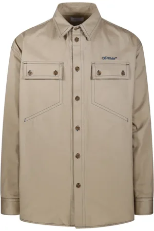 OFF-WHITE Jakke, Herre, , M, Bomuld, Creme Brule Stitch Military Overshirt